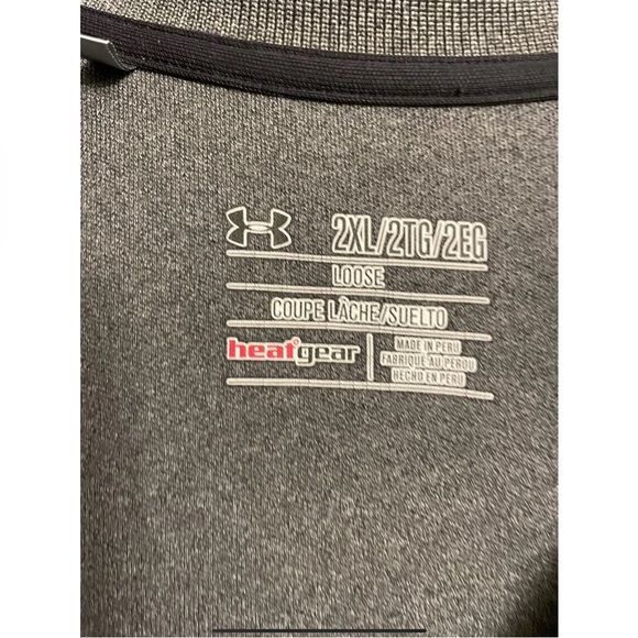 Dark Gray Under Armor Heat Gear Loose Fit Polo. Sz 2XL - Picture 2 of 4
